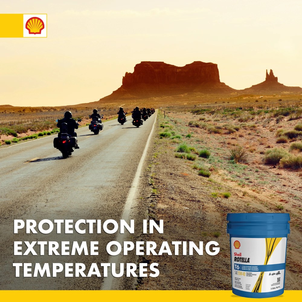 Shell Rotella T6 Full Synthetic 15W-40 Diesel Engine Oil, 5 Gallon