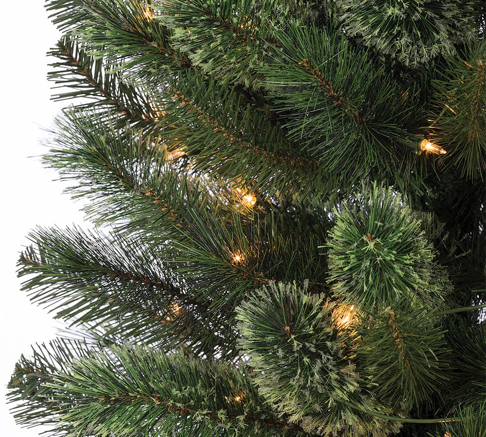 Pre-Lit Hard Mixed Cashmere Pencil Faux Pine Tree