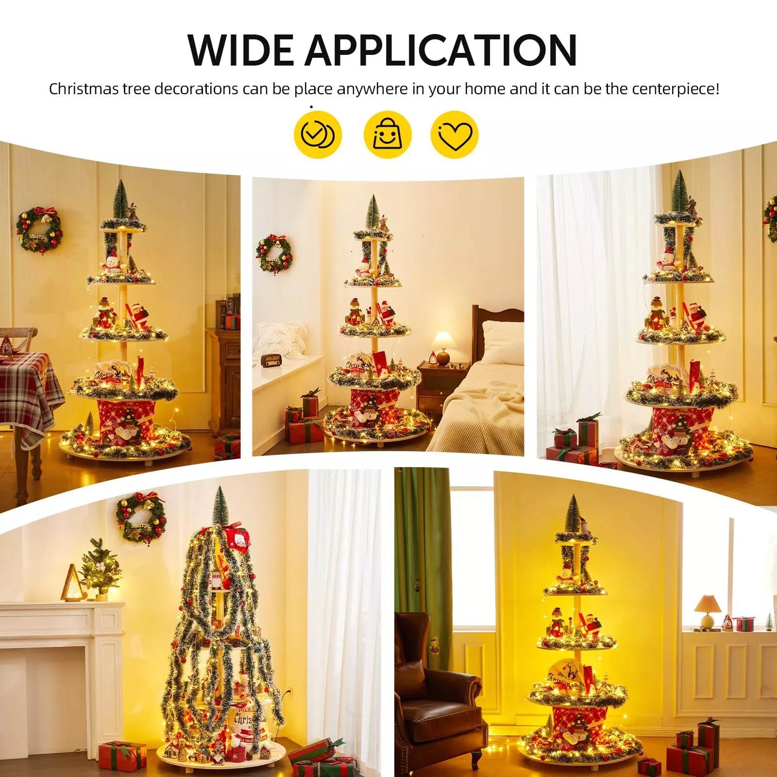 5.15Ft Christmas Tree, 5 Tier Christmas Tree