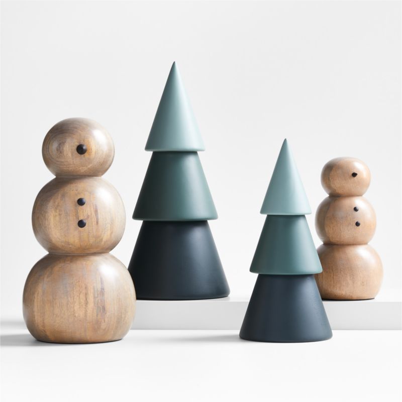 Large Wooden Snowman Holiday Decoration