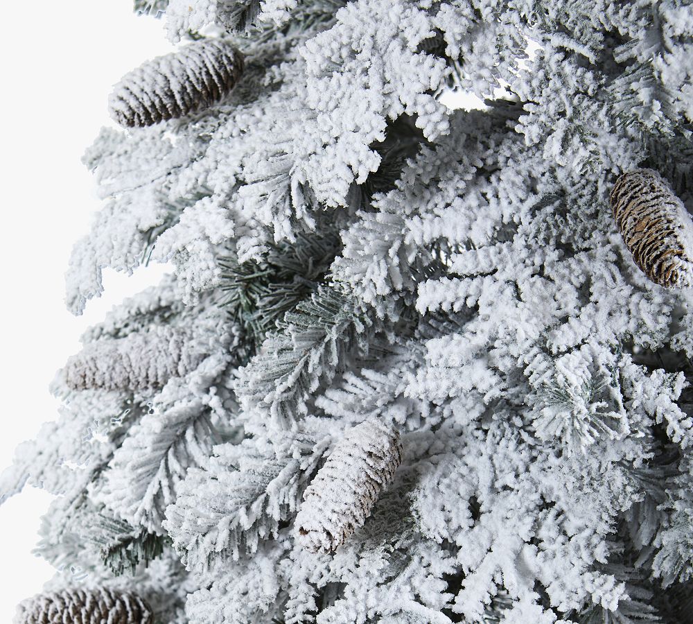Lit Flocked Montana Down Swept Spruce Artificial Christmas Tree