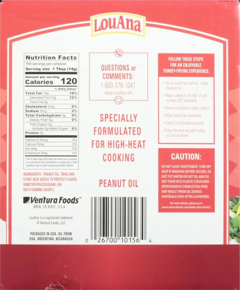 Louana Peanut Oil - 3 gal, 384 fl oz