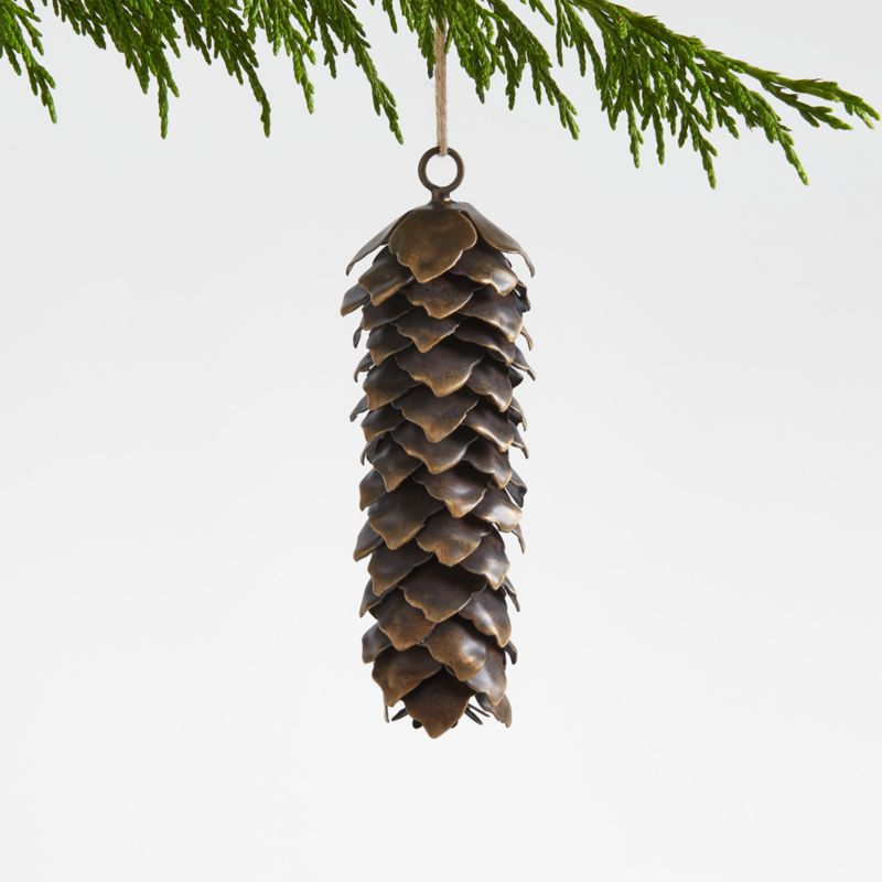 Bronze Metal Pinecone Christmas Tree Ornament