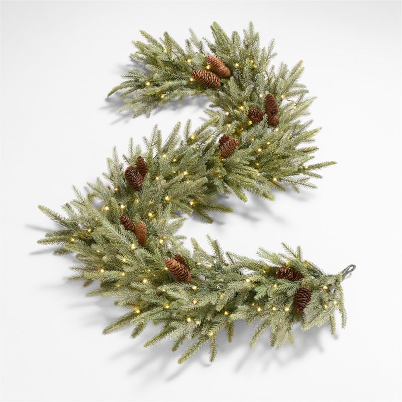 Faux Frosted Pre-Lit LED Norway Spruce Christmas Garland 6'