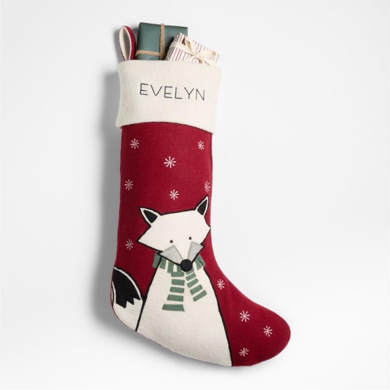 Arctic Friends Fox Wool Christmas Stocking by Joan Anderson
