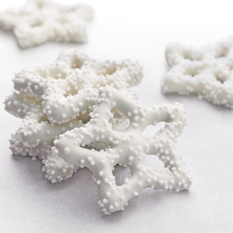White Snowflake Pretzels with Gift Box