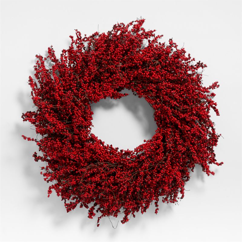 Faux Red Mini Berry Wreath 32