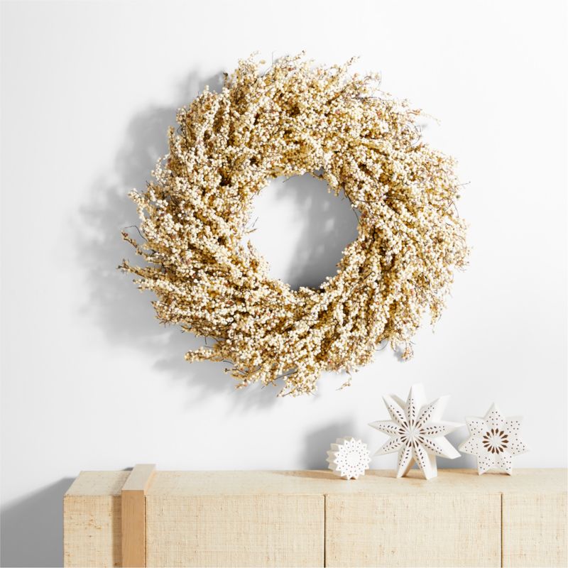 Faux White Mini Berry Wreath 32