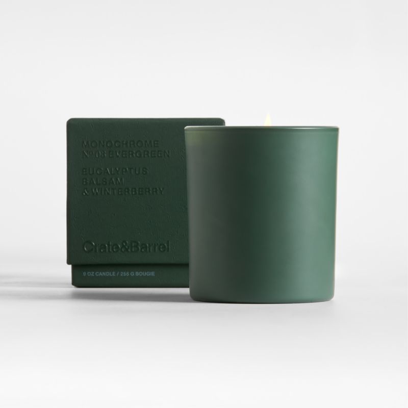 Monochrome No. 03 Evergreen 1-Wick Scented Candle - Eucalyptus, Balsam and Winterberry