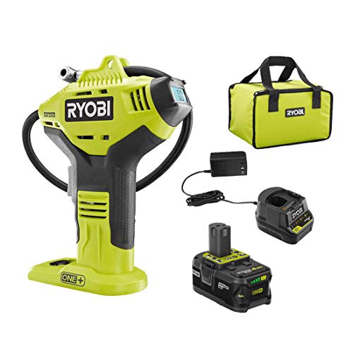Ryobi ONE+ 18V Cordless High-Pressure Inflator with Digital Gauge and High-Capacity Lithium-Ion Battery