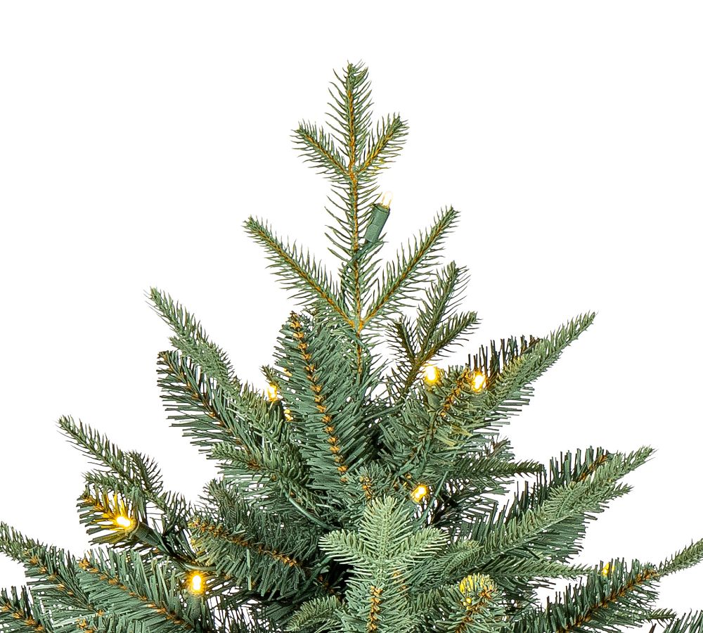 Lit Natural Cut Blue Spruce Faux Christmas Tree