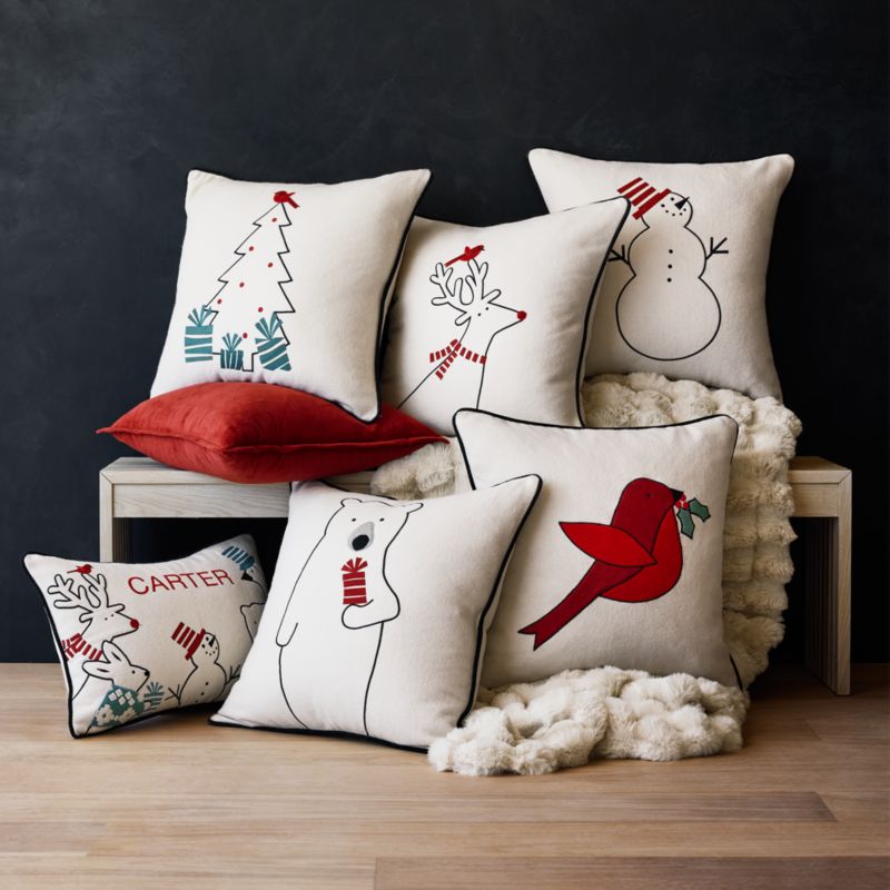 Arctic Friends Holiday Throw Pillows by Joan Anderson
