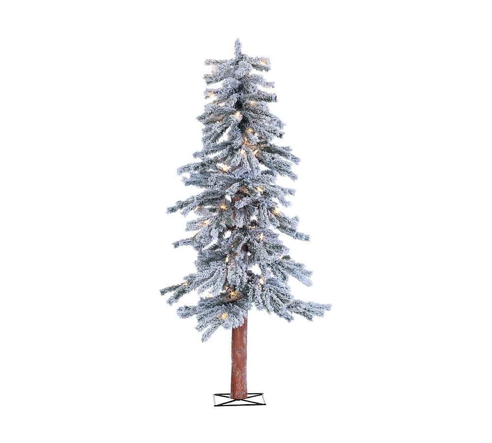 Lit Faux Flocked Alpine Tree