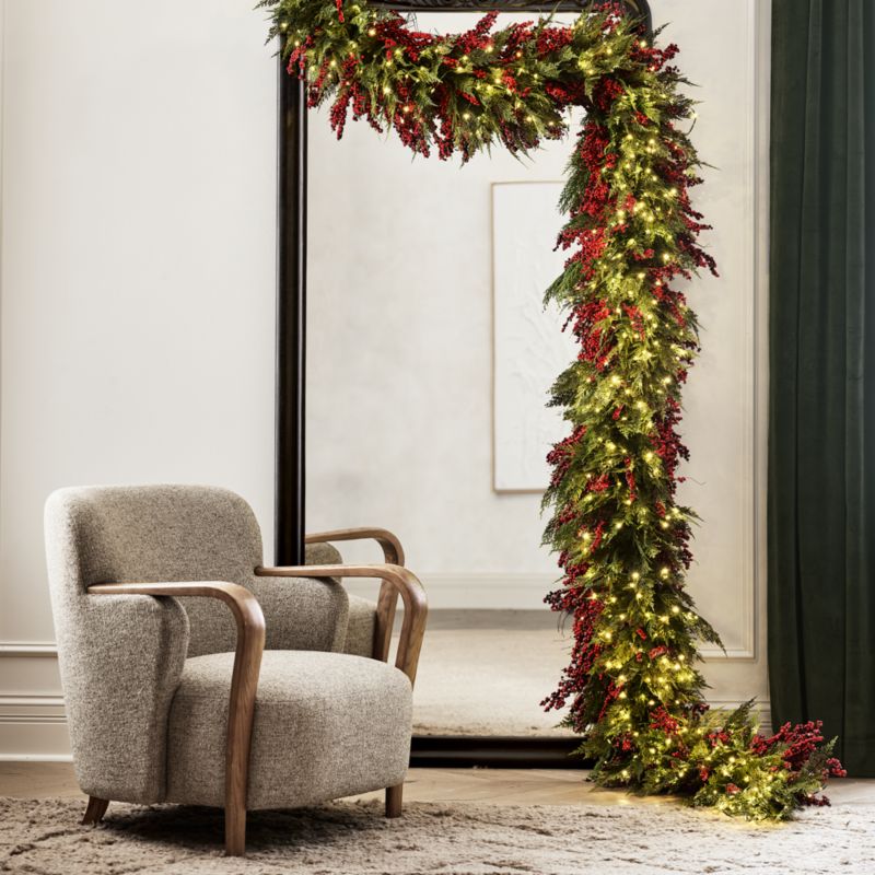 Faux Red Mini Berry Garland 6'