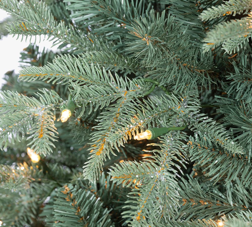 Lit Natural Cut Blue Spruce Faux Christmas Tree
