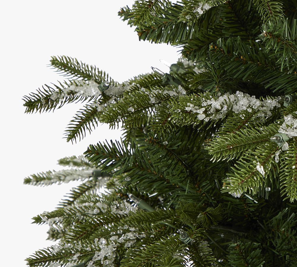 Lit Flocked Grand Teton Faux Christmas Tree