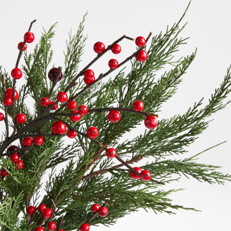 Faux Botanical Arrangement in Poe White Volcanic Glaze Vase