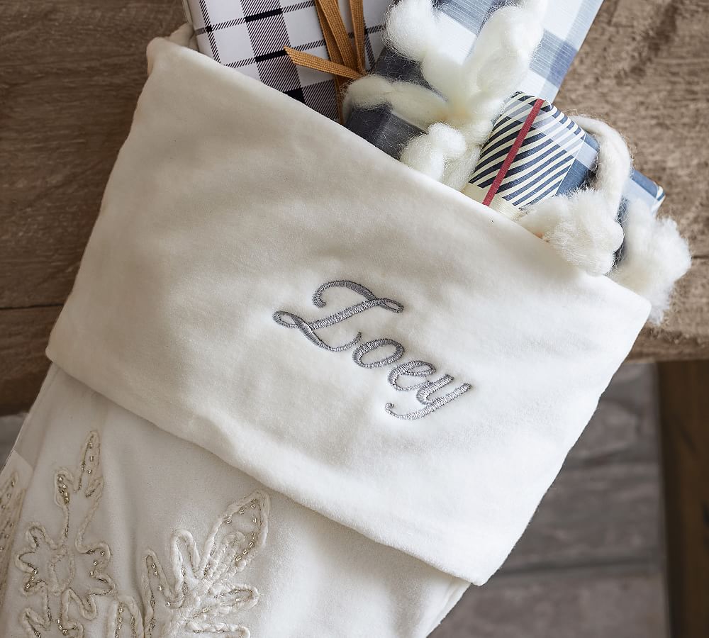 Embellished Velvet Stockings