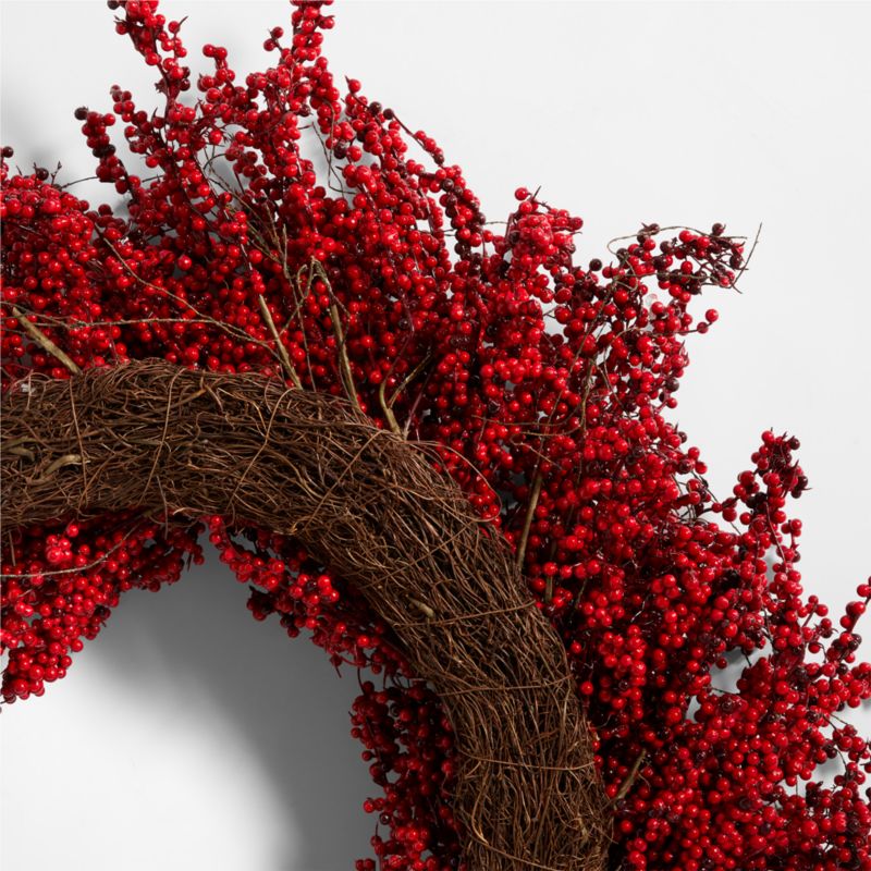 Faux Red Mini Berry Wreath 32