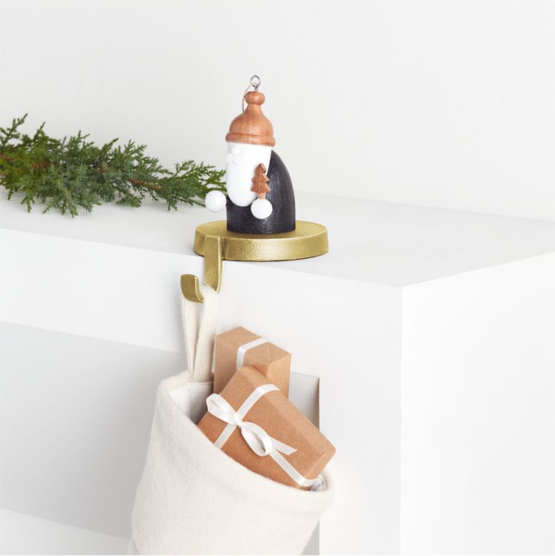 Round Brass Metal Christmas Stocking Holder