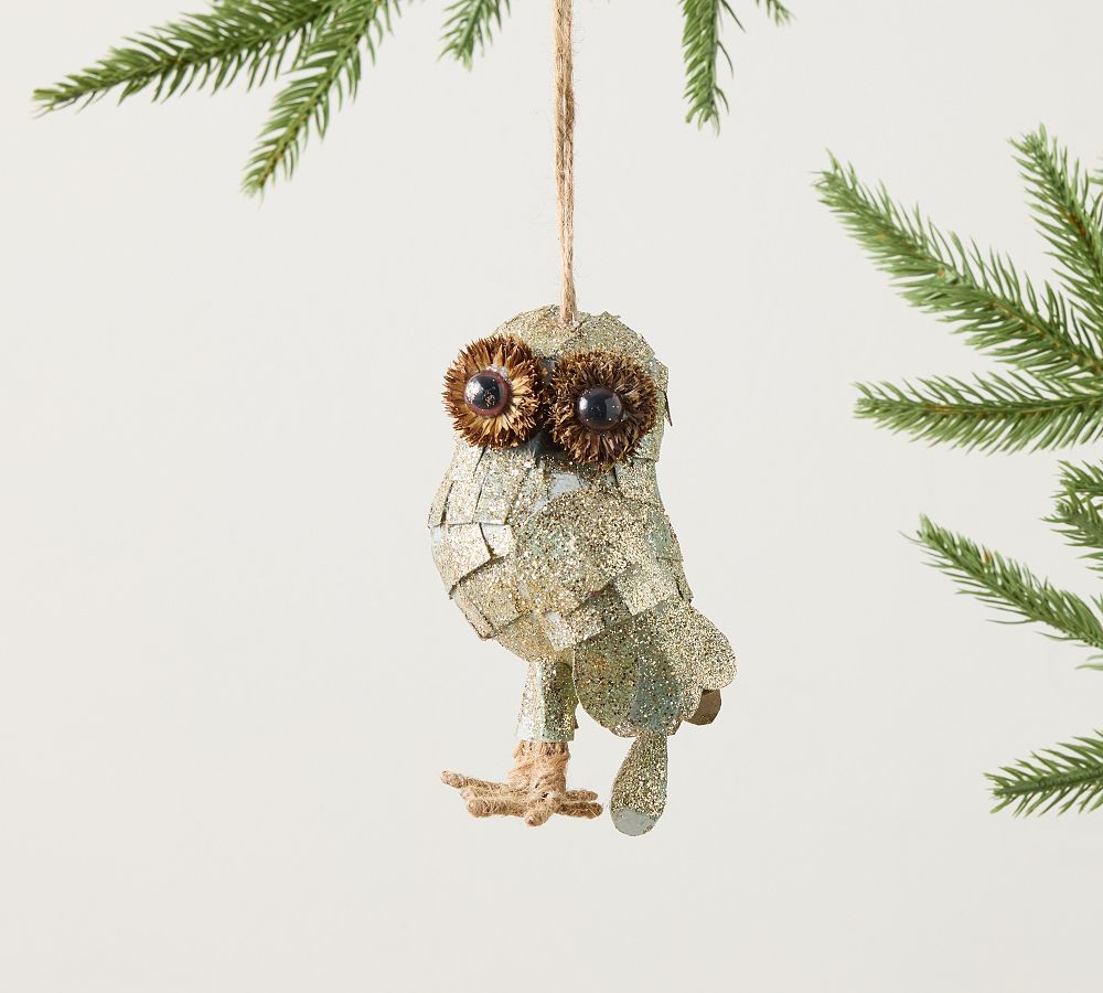 Golden Glam Owl Ornament