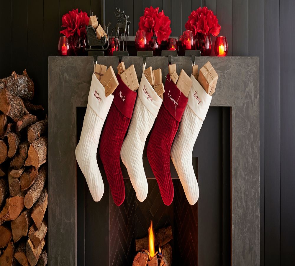 Channel Quilted Velvet Stockings