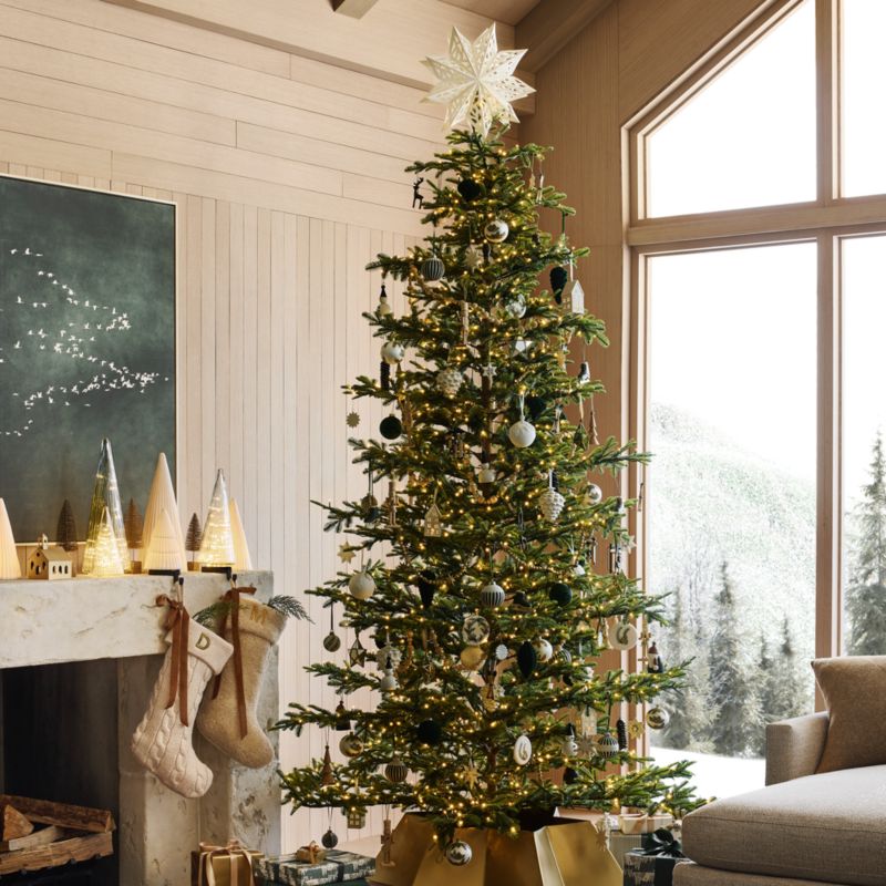 Faux Fraser Fir Pre-Lit LED Christmas Tree with White Lights 9'