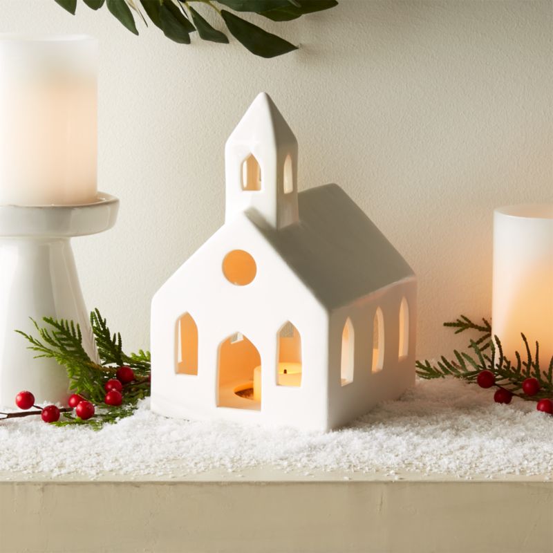 White Ceramic Holiday Church