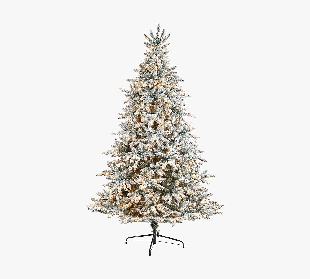 Pre-Lit Flocked West Virginia Spruce Faux Christmas Tree
