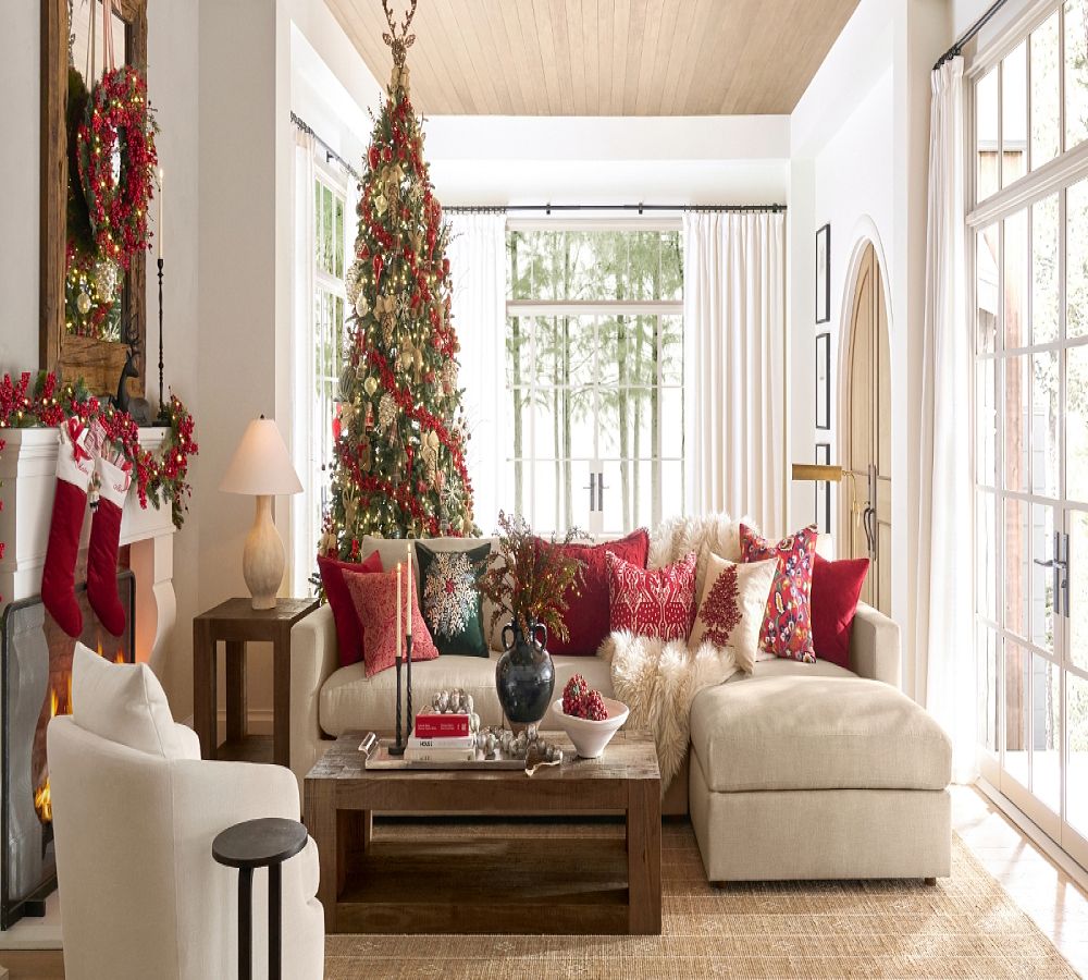 Lit Burlap Buck Tree Topper