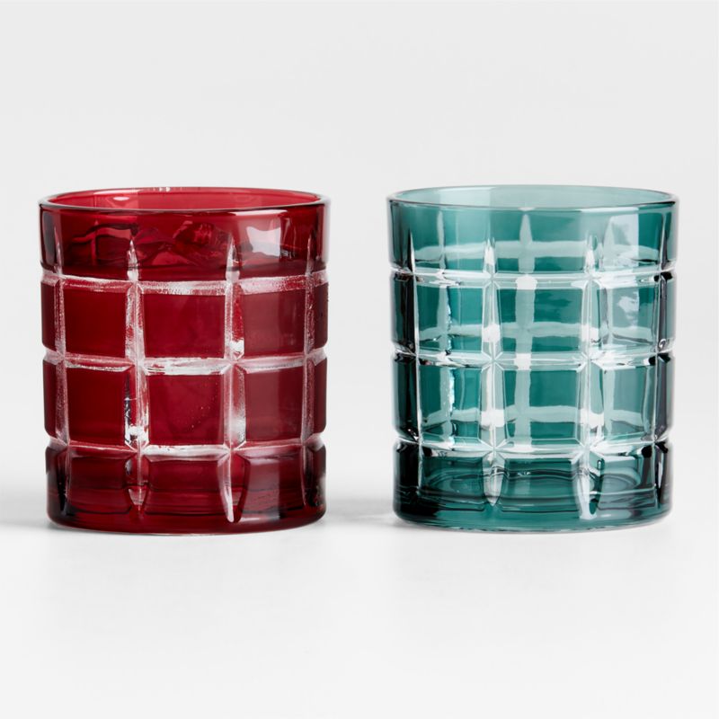 Windowpane 11-Oz. Red Double Old-Fashioned Glass