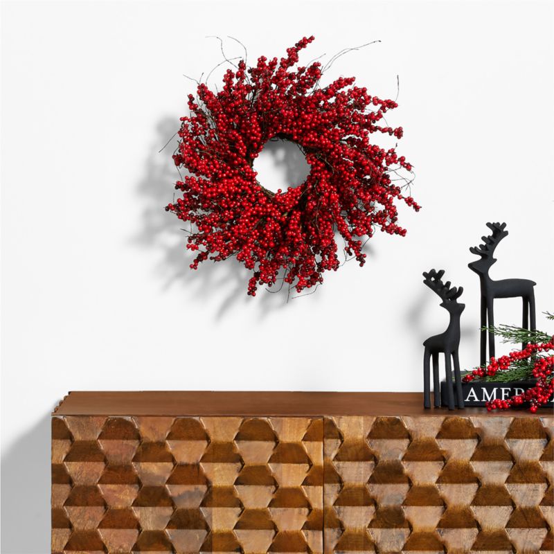 Faux Mini Red Berry Wreath 14