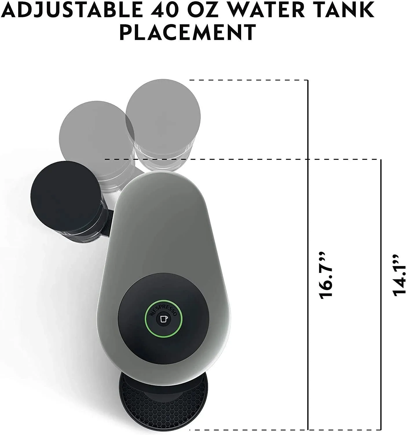 Nespresso Vertuo Plus Coffee and Espresso Maker by De’Longhi, Grey with Aeroccino Milk Frother