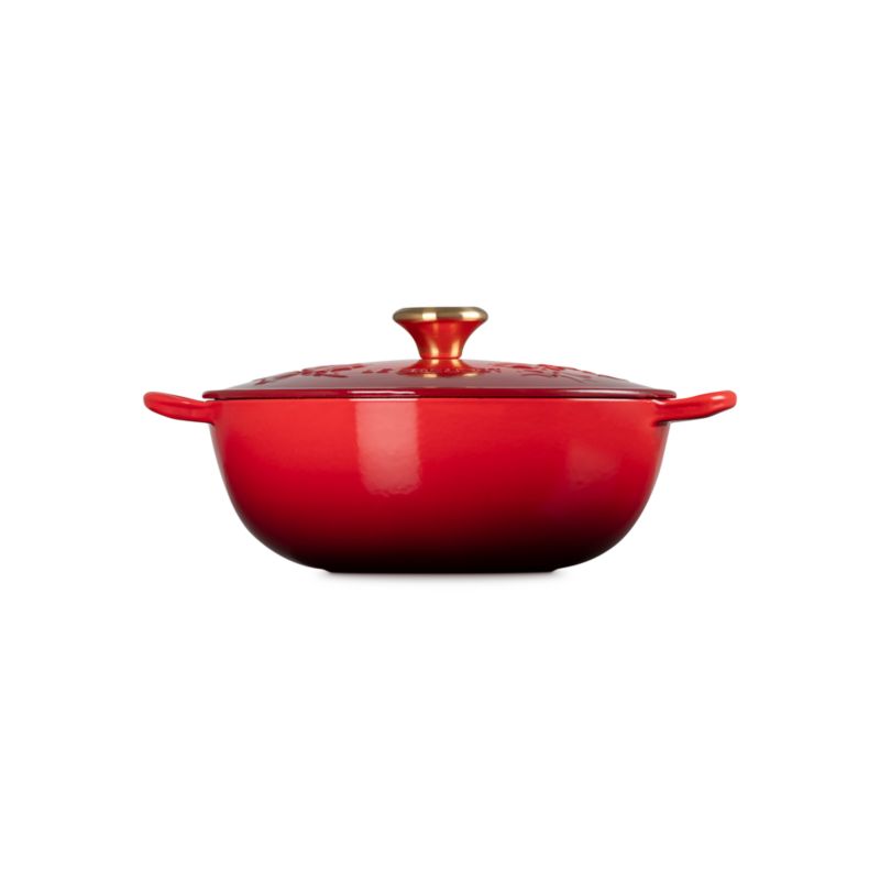Le Creuset ® Traditional Holly Cerise 4.5-Qt. Round Dutch Oven with Gold Knob
