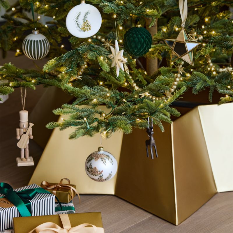 Glitter Sprig and Pinecone Ball Christmas Ornament