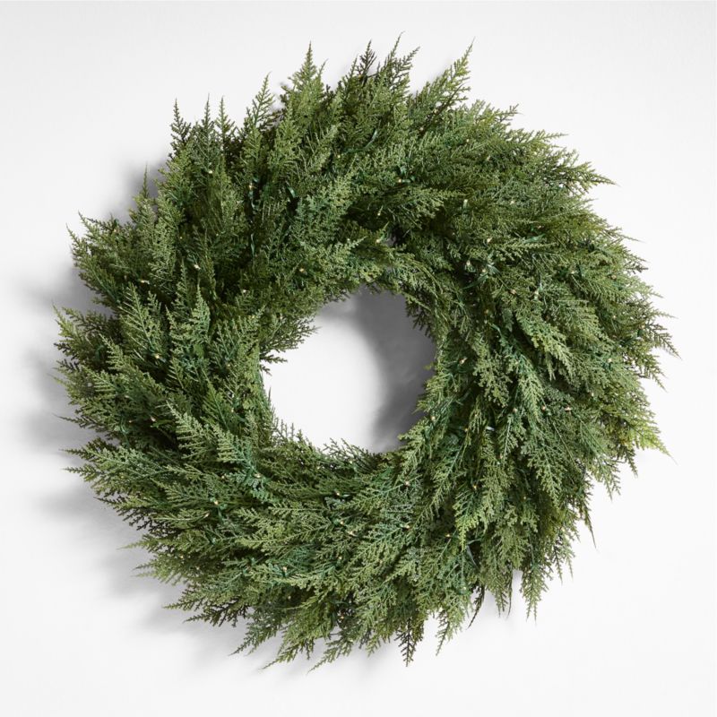 Faux Hemlock Pine Pre-Lit LED Wreath 28