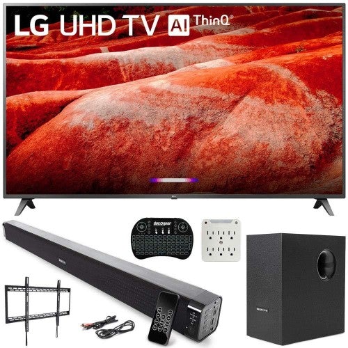 LG 82UM8070PUA 82 � 4K HDR LED TV (2019) AI ThinQ with Deco Gear Soundbar Bundle