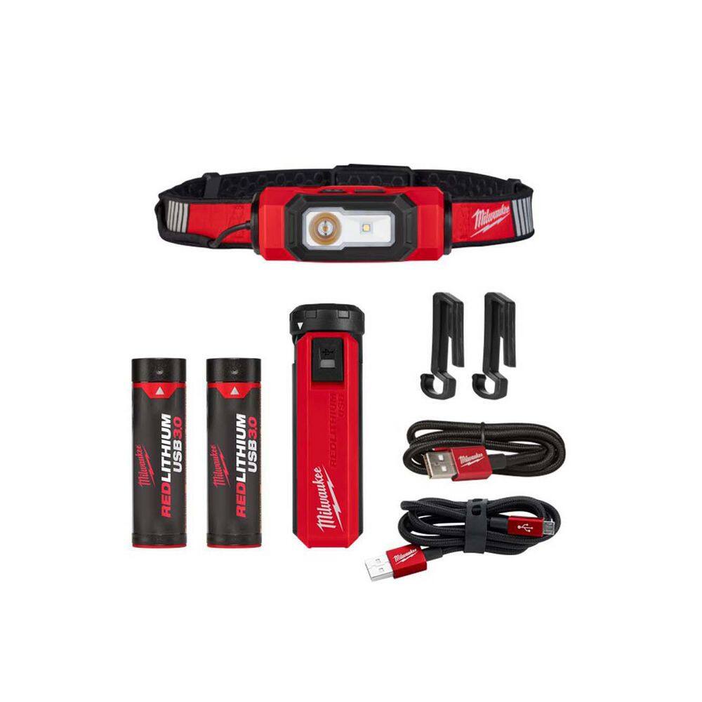 2116-21-48-59-2013 600 Lumens LED REDLITHIUM USB 360-Degree Visibility Hard Hat Headlamp USB Charger and Portable Power Source Kit