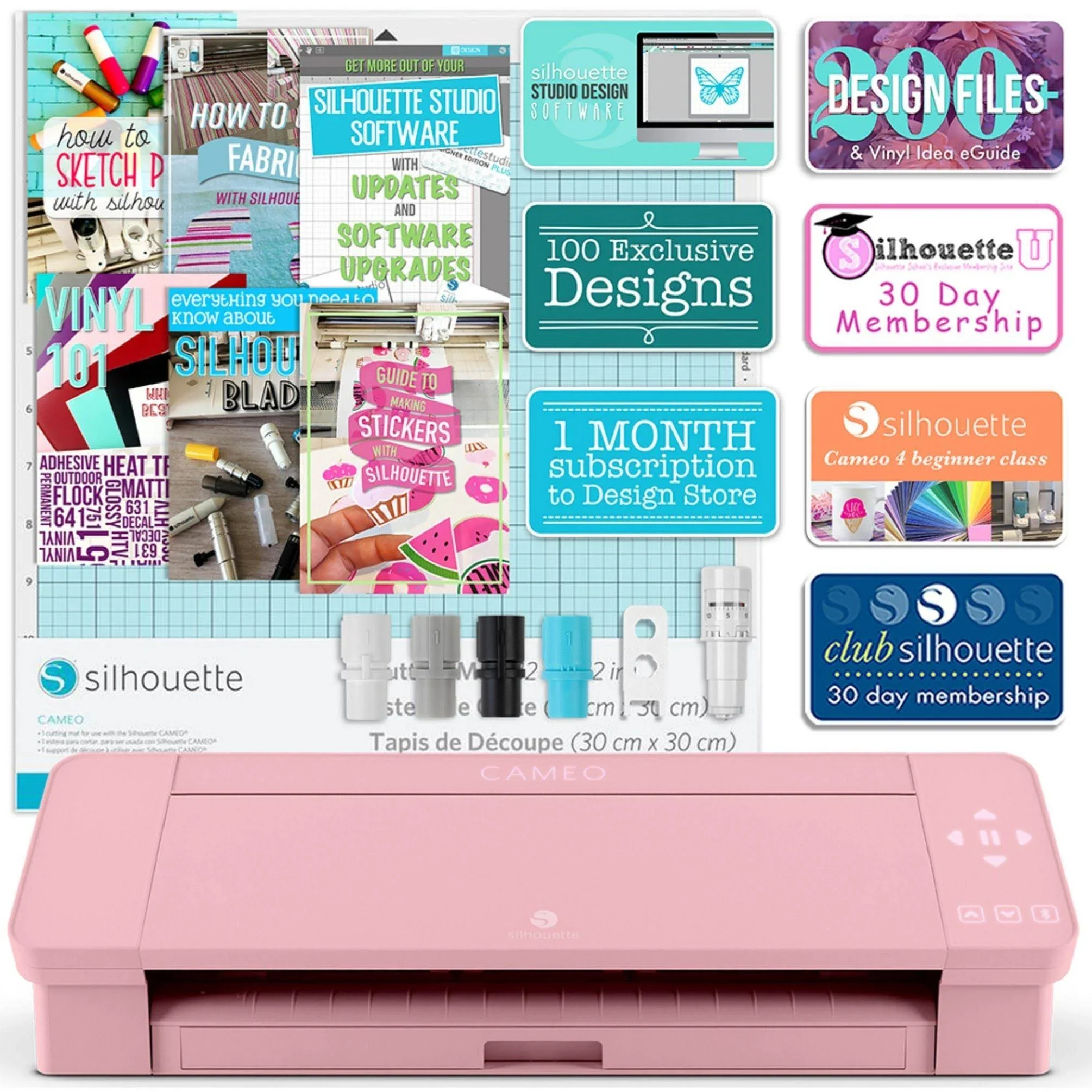 Silhouette Cameo 4 Vinyl Cutting Machine, Pink
