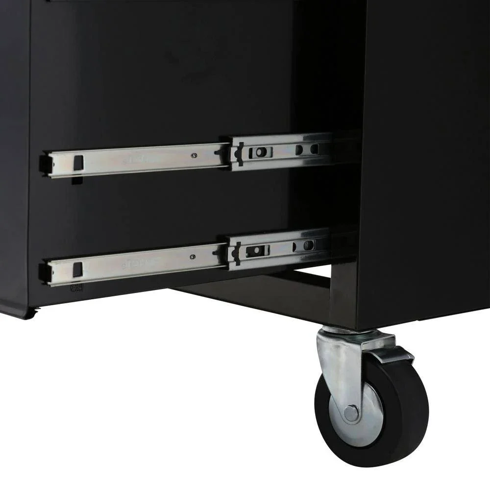 Husky 41 in. W x 24.5 in D Standard Duty 16-Drawer Combination Rolling Tool Chest and Top Tool Cabinet Set in Gloss Black