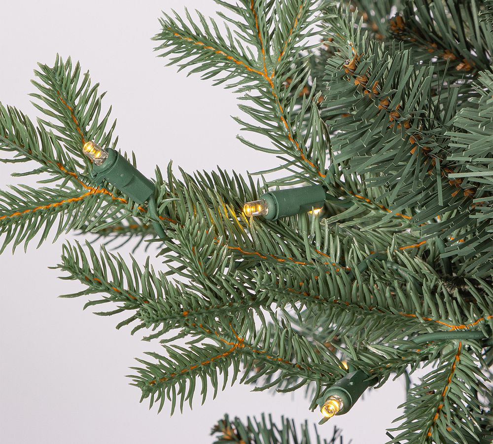 Lit Natural Cut Blue Spruce Faux Christmas Tree