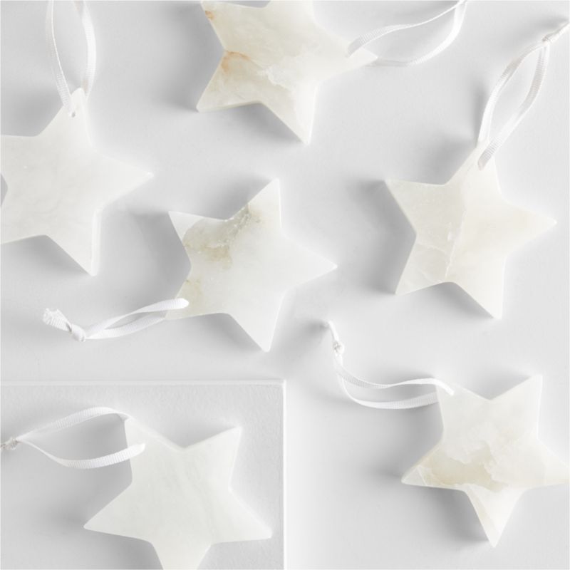 White Marble Star Christmas Tree Ornament