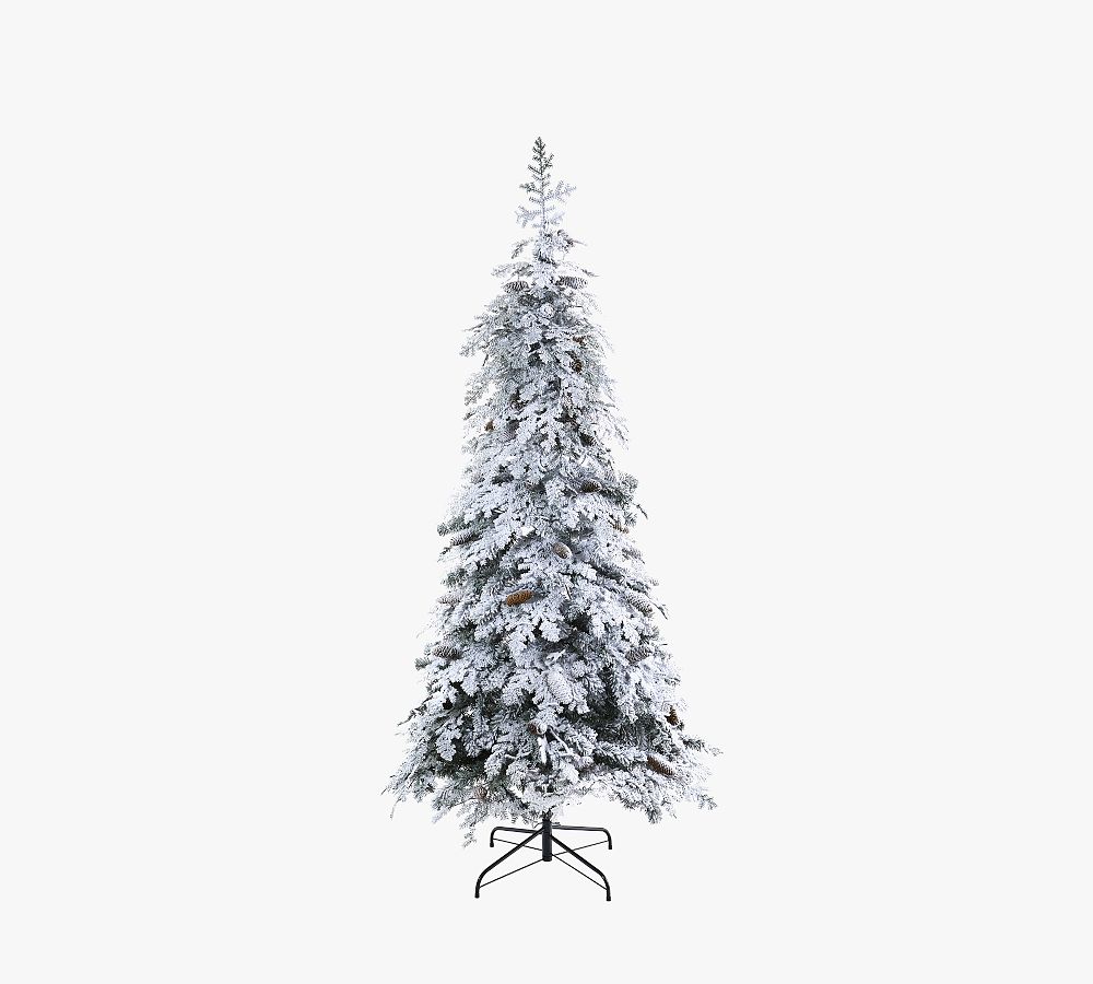 Lit Flocked Montana Down Swept Spruce Artificial Christmas Tree
