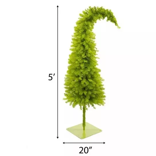 Hobby Lobby Whimsical Green Pre-Lit Grinch Christmas Tree Seasonal Decor 5 Ft
