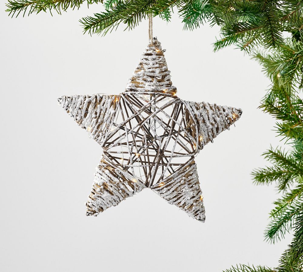 Lit Woven Star Ornament