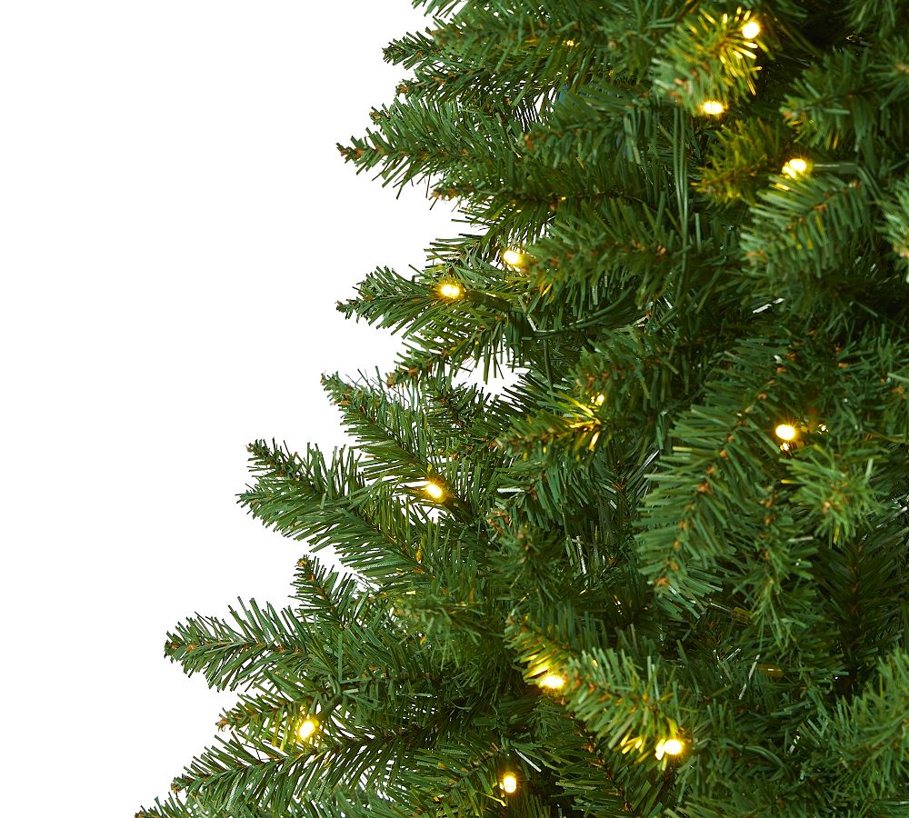 Faux Lit Slim Mountain Pine Tree