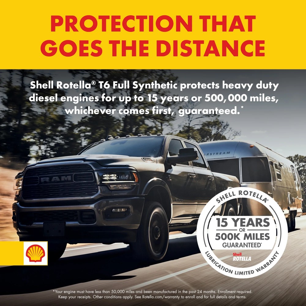 Shell Rotella T6 Full Synthetic 15W-40 Diesel Engine Oil, 5 Gallon