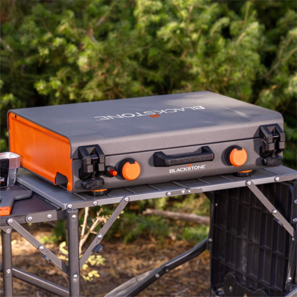 Blackstone Adventure Ready 20 x14  2-Burner Propane Camping Griddle with Latching Hood and Handle