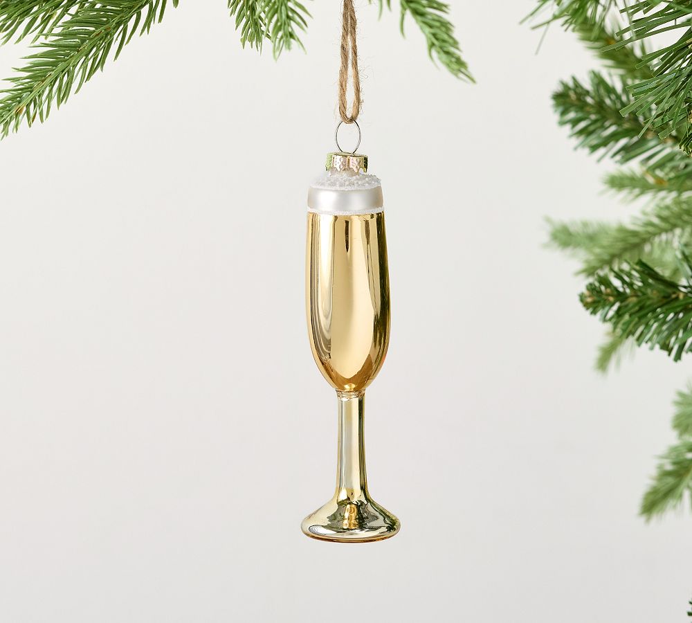 Gold Champagne Glass Ornament