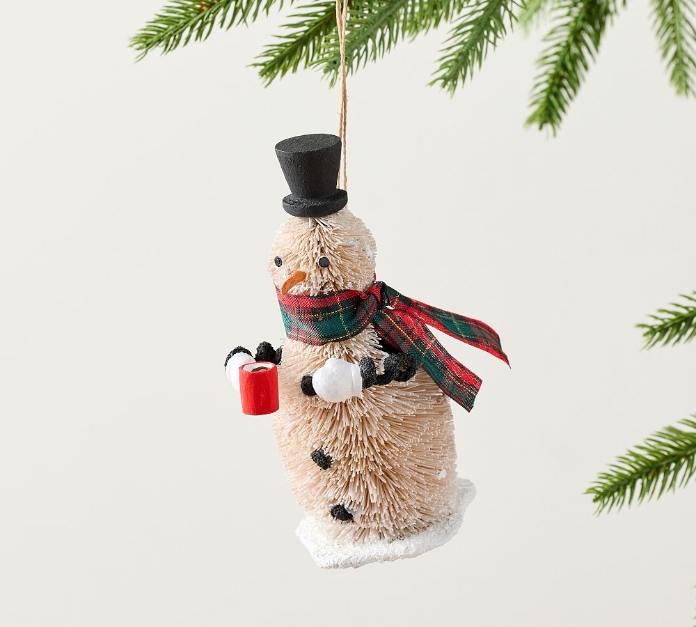 Bottlebrush Snowman Ornament
